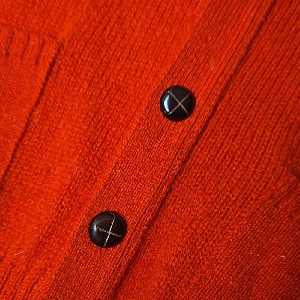 Vintage The Moors Lord Jeff Men’s L Shetland WOOL Red Sweater Vest Button Up - Picture 13 of 13